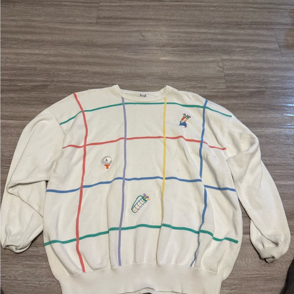 Vintage Nick Faldo Pringle Of Scotland Men's Embroidered Golf Sweater - Size XL